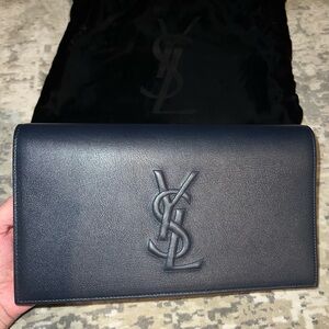 YSL Black Leather Clutch